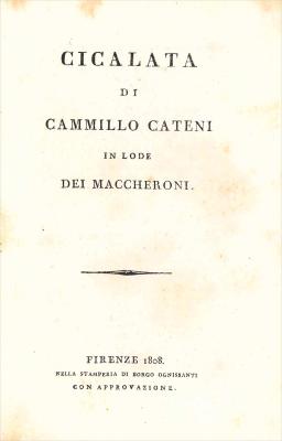 Cicalata di Cammillo Cateni in lode dei maccheroni