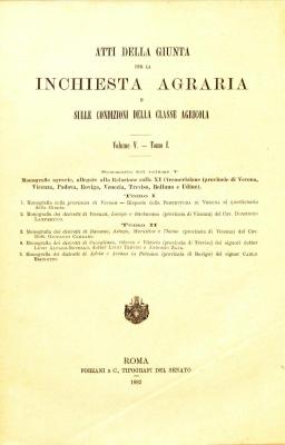 Atti della Giunta per la inchiesta agraria e sulle condizioni della classe agricola : Monografia, vol. 5.1
