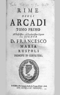 Rime degli Arcadi. Tomo 1